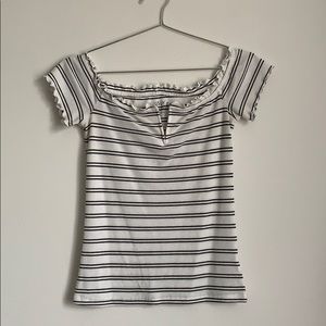 Over the Shoulder Striped Blouse